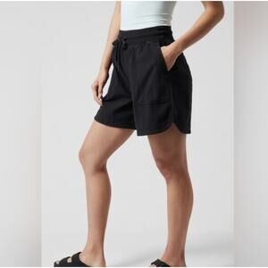 Athleta Farallon Midi Shorts Plus Size 1X Black Drawstring High Rise Athleisure